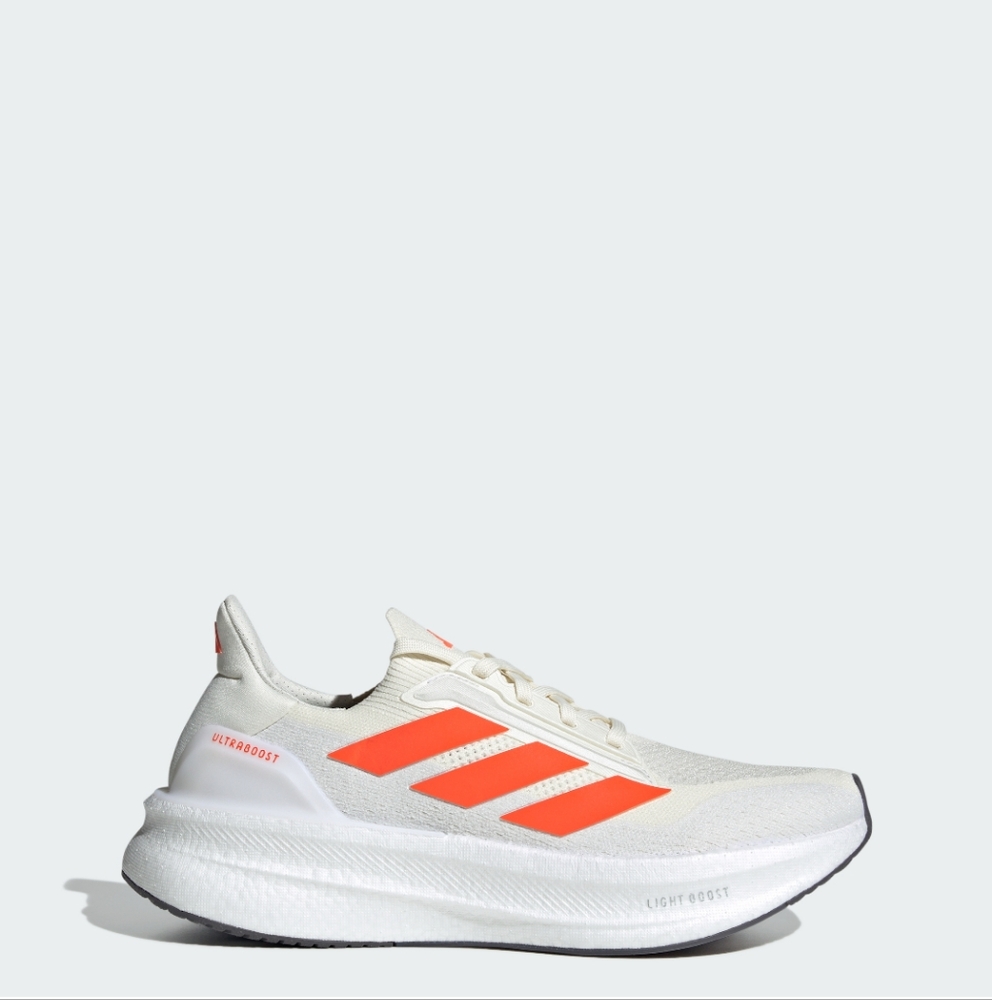 Men's Adidas UltraBoost 5X Running Shoes White / Orange Sz 9.5 JH9038